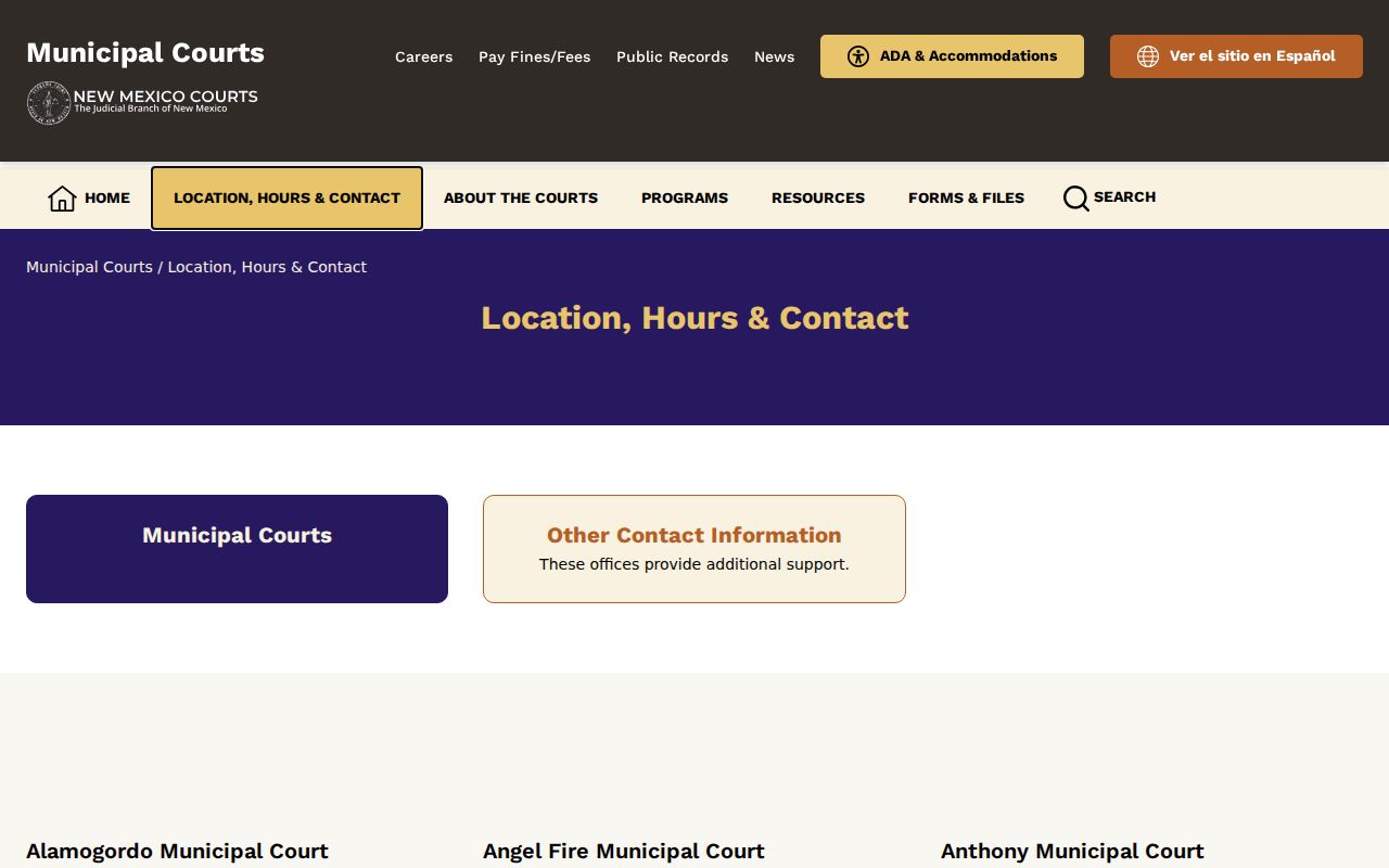 Doña Ana County municipal warrant state court directory