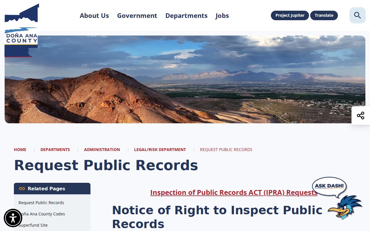 Doña Ana County municipal warrant public records capture