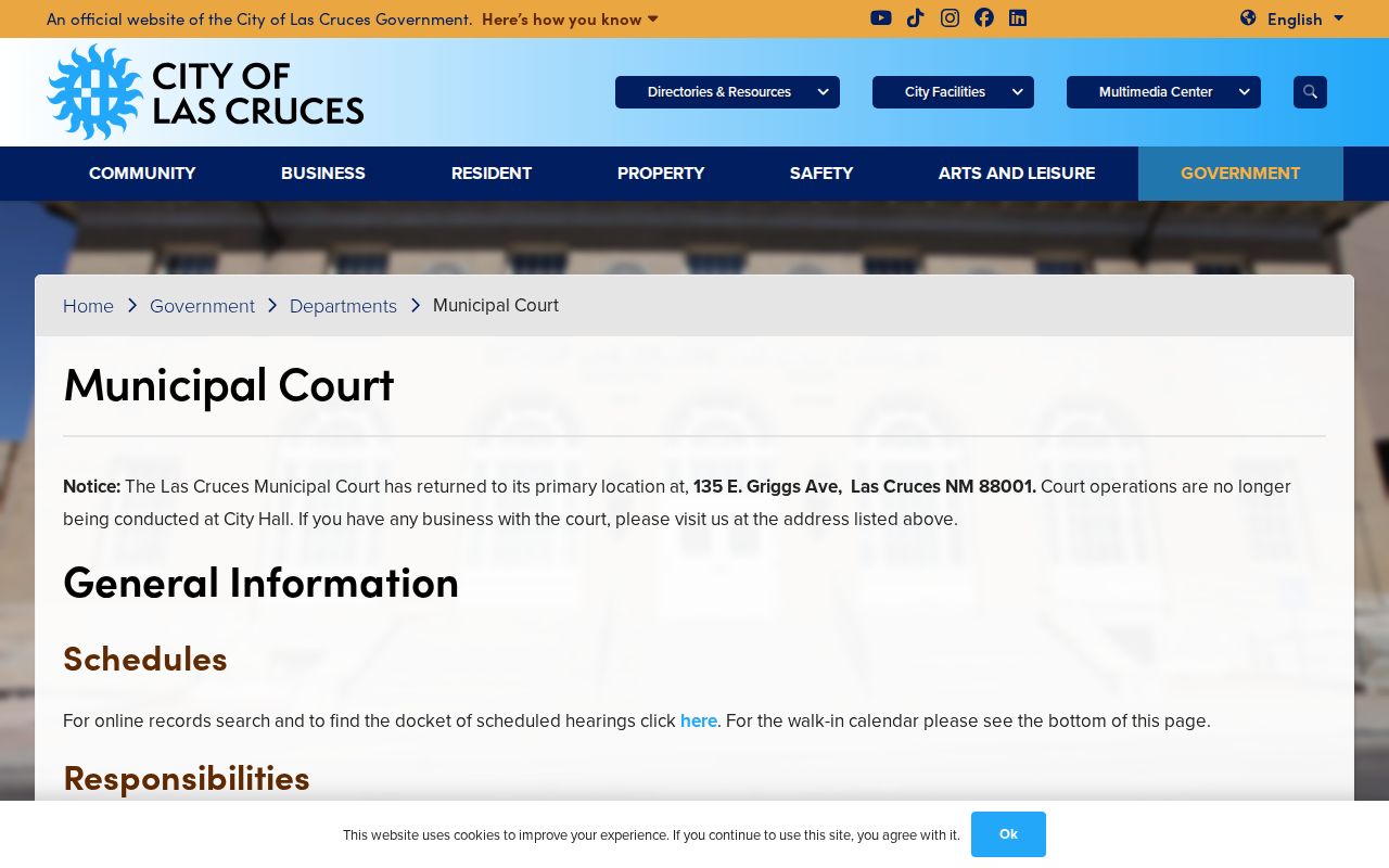 Las Cruces warrant search municipal court contact page