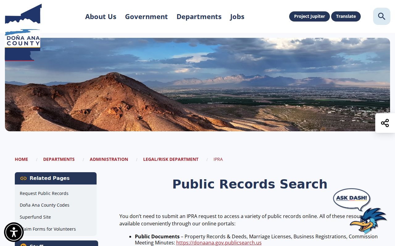 Doña Ana County warrant records IPRA RecordBook portal