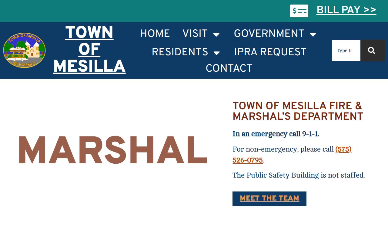 Mesilla warrant search marshal public safety contact page