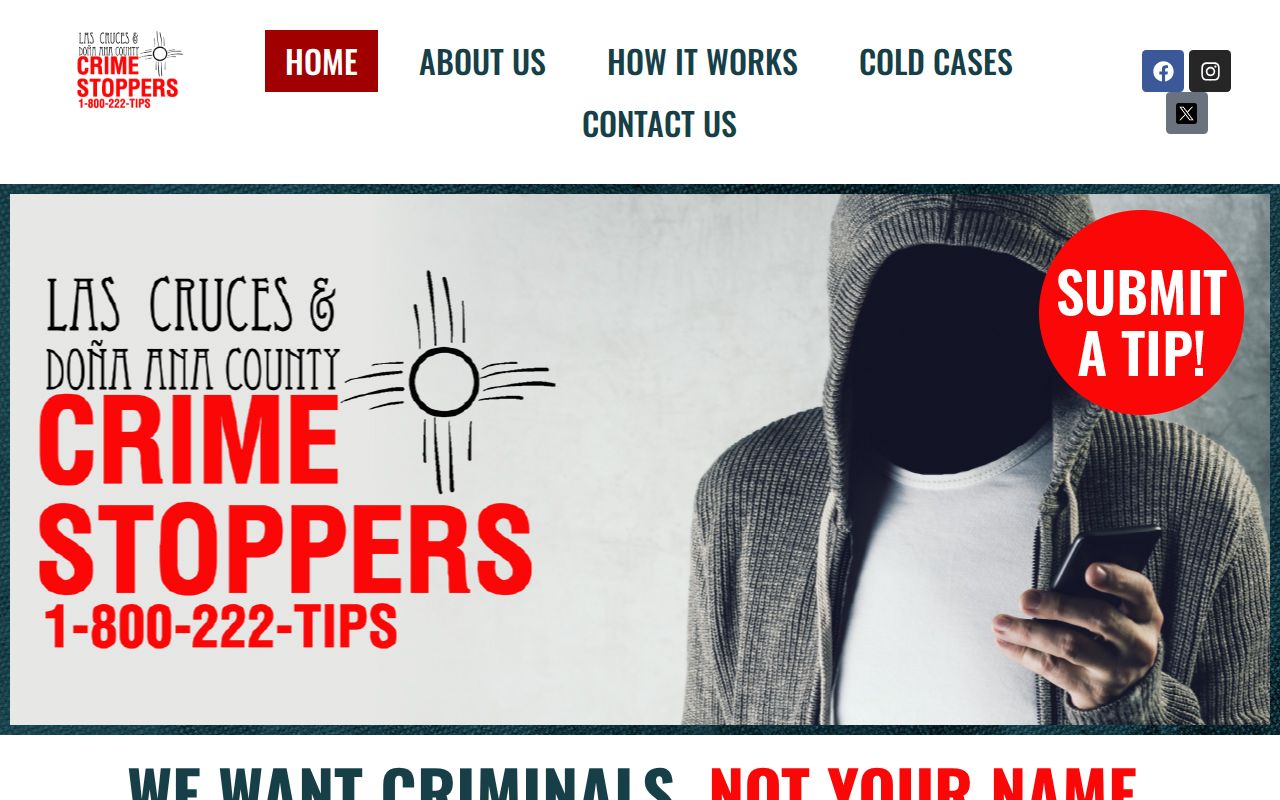 Doña Ana County most wanted Crime Stoppers program page